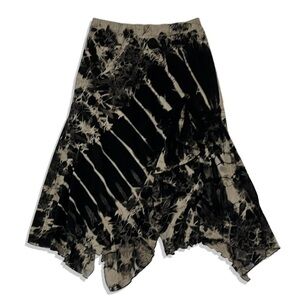 Y2k Vintage Pornphant Tie Dye Asymmetrical Midi Skirt